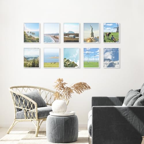 Fisnish 11x14 Picture Frame Set of 10 White Frames 11x14 for Tabletop Display Horizontal or Vertical Wall Mounting - Image 3