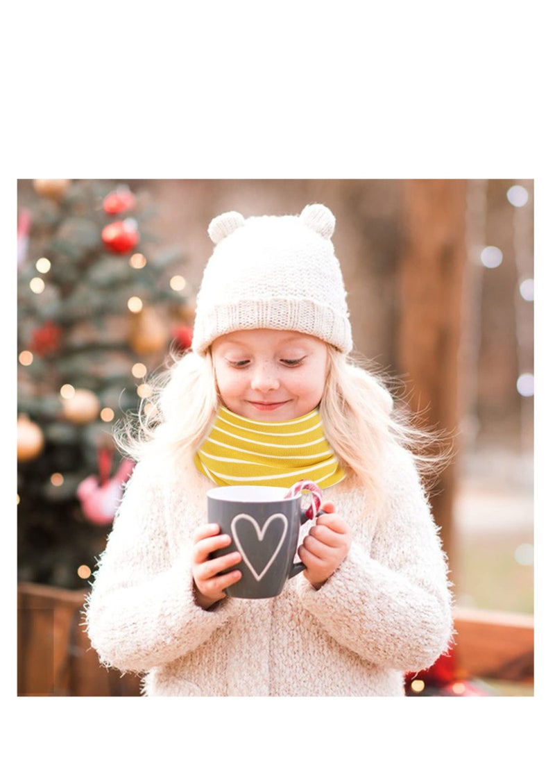 4 Pcs Kids Neck Scarves for Boys Girls, Cotton Warm Winter Autumn Scarf Neck Warmer Loop Scarves, Toddler Scarf Thermal Windproof Neckerchief for Kids Winter Gift, Stretch Fabric, 4 Styles  - Image 5