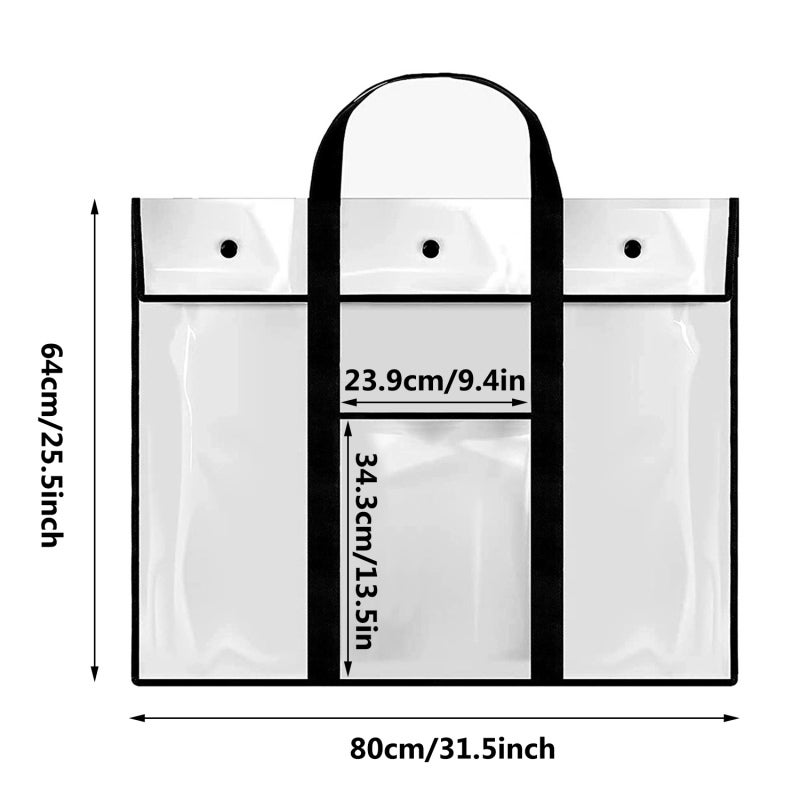 Large Transparent PVC Storage Bag - Durable Hanging Design, Easy to Clean for Home Office Organization - Image 4