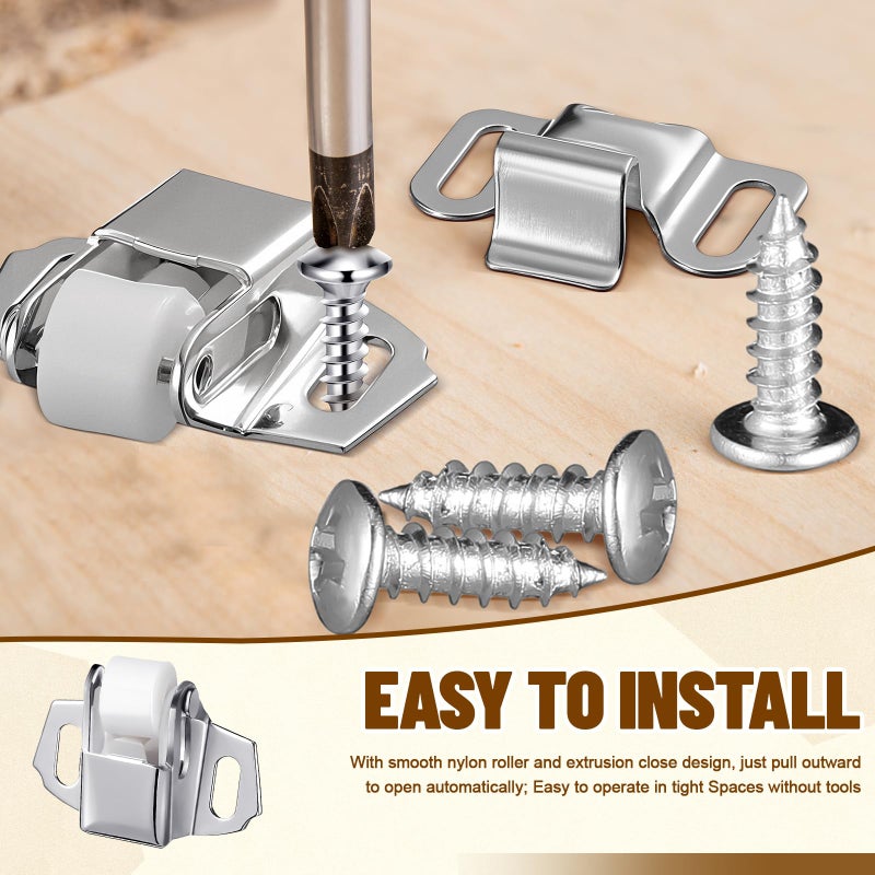 Shimeyao 1 Set Mailbox Replacement Roller Catch Latch with Screws Hardware Roller Wheel Spring Door Catch Latch for Cabinet Doors Rv Camper Kitchen - Image 4