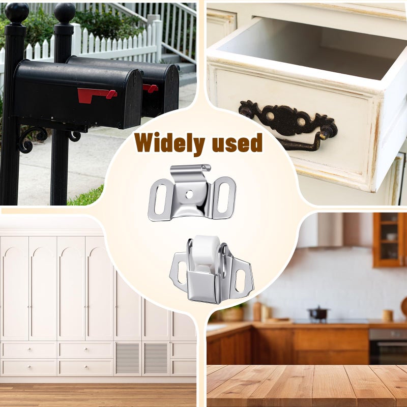 Shimeyao 1 Set Mailbox Replacement Roller Catch Latch with Screws Hardware Roller Wheel Spring Door Catch Latch for Cabinet Doors Rv Camper Kitchen - Image 5