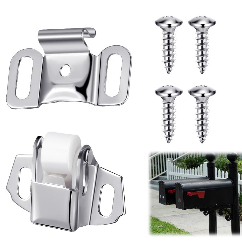Shimeyao 1 Set Mailbox Replacement Roller Catch Latch with Screws Hardware Roller Wheel Spring Door Catch Latch for Cabinet Doors Rv Camper Kitchen - Image 1