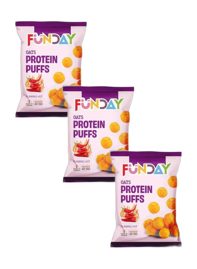 Funday Flaming hot oats protein puffs - 40 gram (Pack of 3) - Image 1