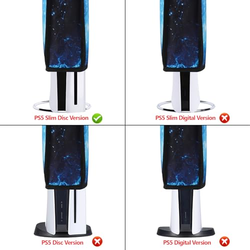 playvital Vertical Dust Cover for ps5 Slim Disc EditionThe New Smaller Design Nylon Dust Proof Protector Waterproof Cover Sleeve for ps5 Slim Console Blue Nebula - Image 3