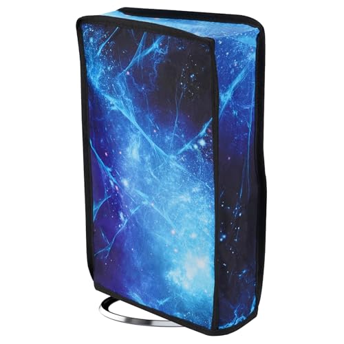 playvital Vertical Dust Cover for ps5 Slim Disc EditionThe New Smaller Design Nylon Dust Proof Protector Waterproof Cover Sleeve for ps5 Slim Console Blue Nebula - Image 1