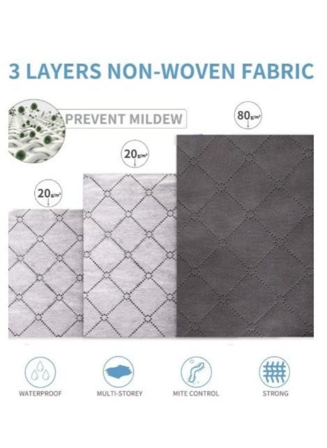 Generic 3 Piece Folding Organizer Large Capacity Nonwoven Quilt Storage Bag  Closet Organizer With Zipper Handle Home Quilt Organizer Closet Clothes Organizer Gray  - Image 4
