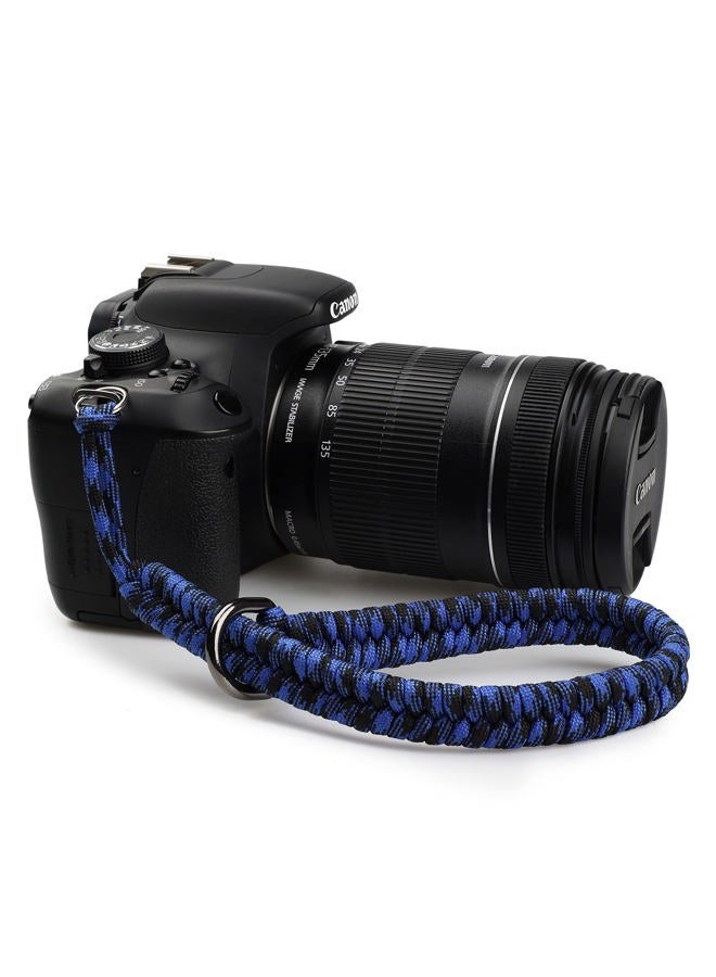 Sunya Camera Wrist Strap ,Paracord Camera Hand Sling, Quick Release, Portable Attachment, Black-blue, Universal - Image 1