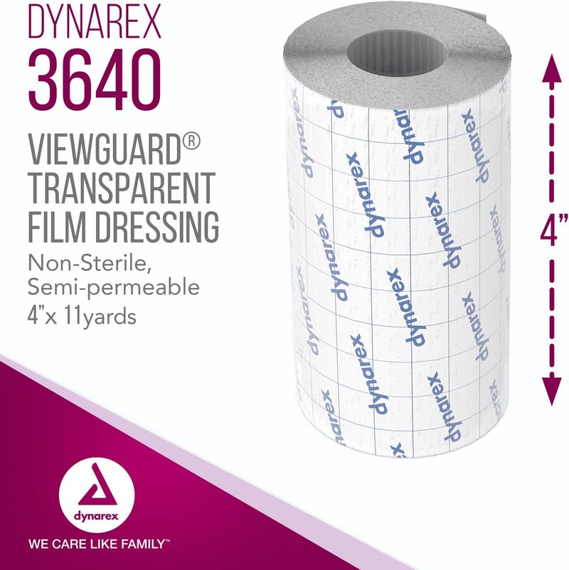 Dynarex View Guard Transparent Film Dressing Rolls  4 x 11 yds 1 Roll  NonSterile Clear Medical Tape for Wound Dressing  Tattoo Bandages and Wound Cover - Image 2