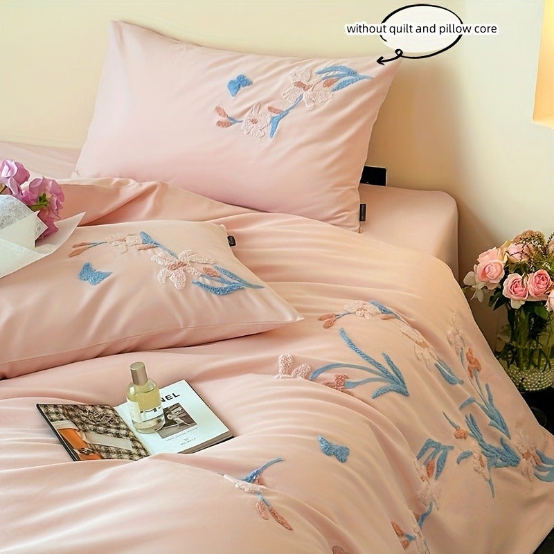 3pcs Plant Floral Bedding Including Duvet Cover And Pillowcases (Filling Not Included) - Image 1