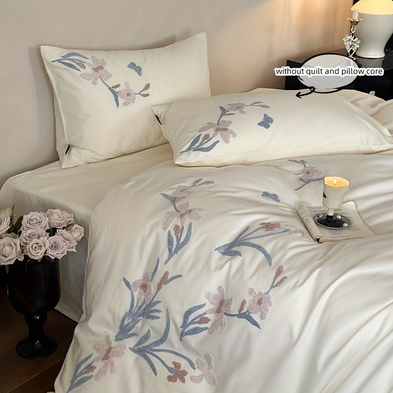 3pcs Plant Floral Bedding Including Duvet Cover And Pillowcases (Filling Not Included) - Image 4