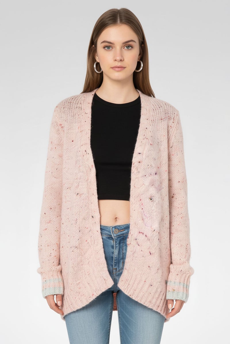 Harmont & Blaine Women V-Neck Knitted Sweater, Pink - Image 1