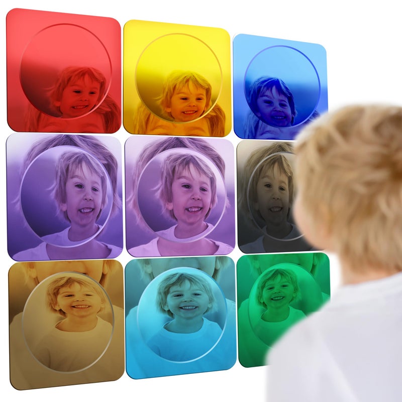 Special Supplies Sensory Bubble Wall Mirror Multi Color Interactive Acrylic Mirrors for Wall and Sensory Toys for Kids Classroom or Home Room Decor Visual Tactile Stimulation Pack of 9 - Image 2