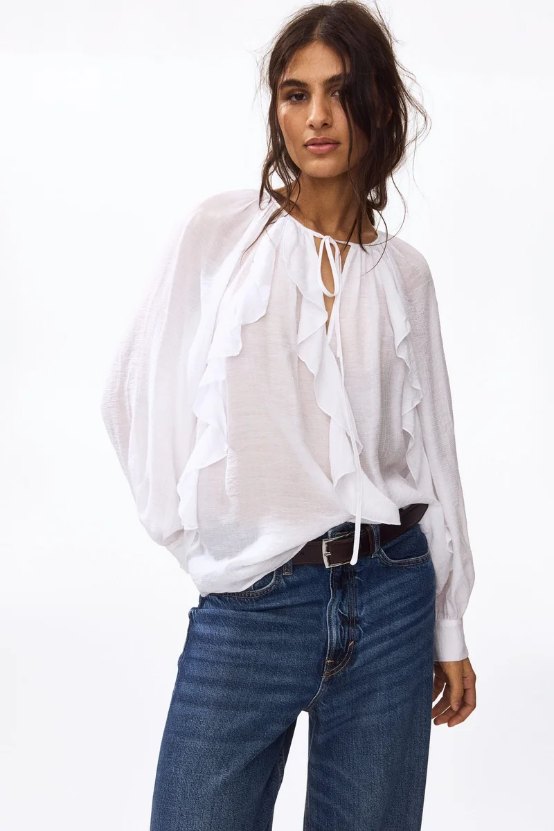 H&M Flounce-trimmed blouse