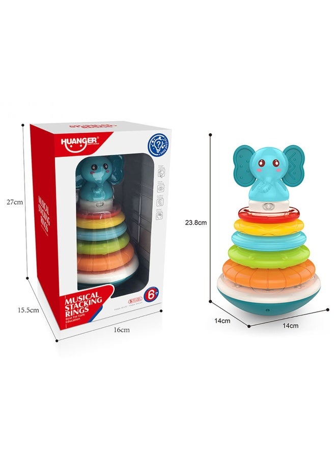 HUANGER لعبة موسيقية لتكديس ألعاب الأطفال - Image 3