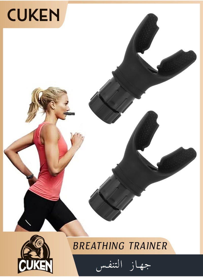 Cuken 2Pcs Breathing Trainer Spirometry Breathing Exercise Device, Lung Exerciser Device with Adjustable Resistance, Boost Lung Capacity & Abdominal Strength, Inspiratory Muscle Trainer Device O2 Lung Trainer - Image 1