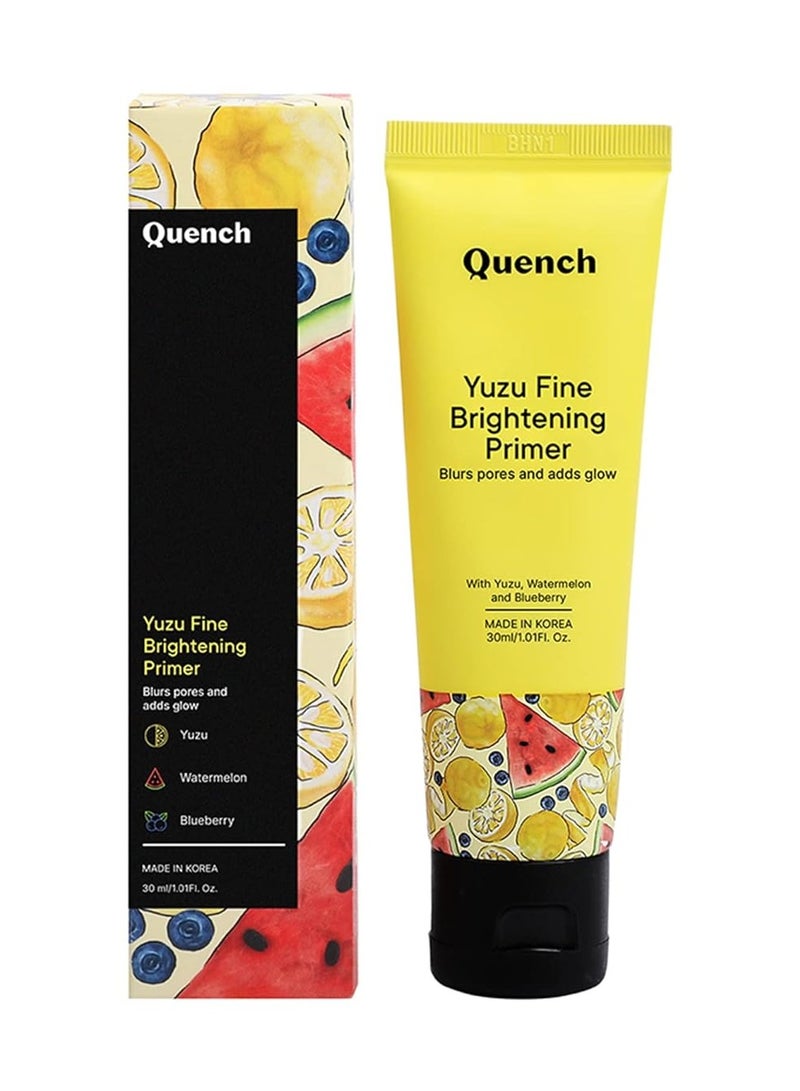 Quench Vitamin C Brightening Primer with Ultra Fine Shimmer Pigment | Gives Brighter, Dewy Complexion | Lightweight & Non-Sticky | Made in Korea (30ml)  - Image 1