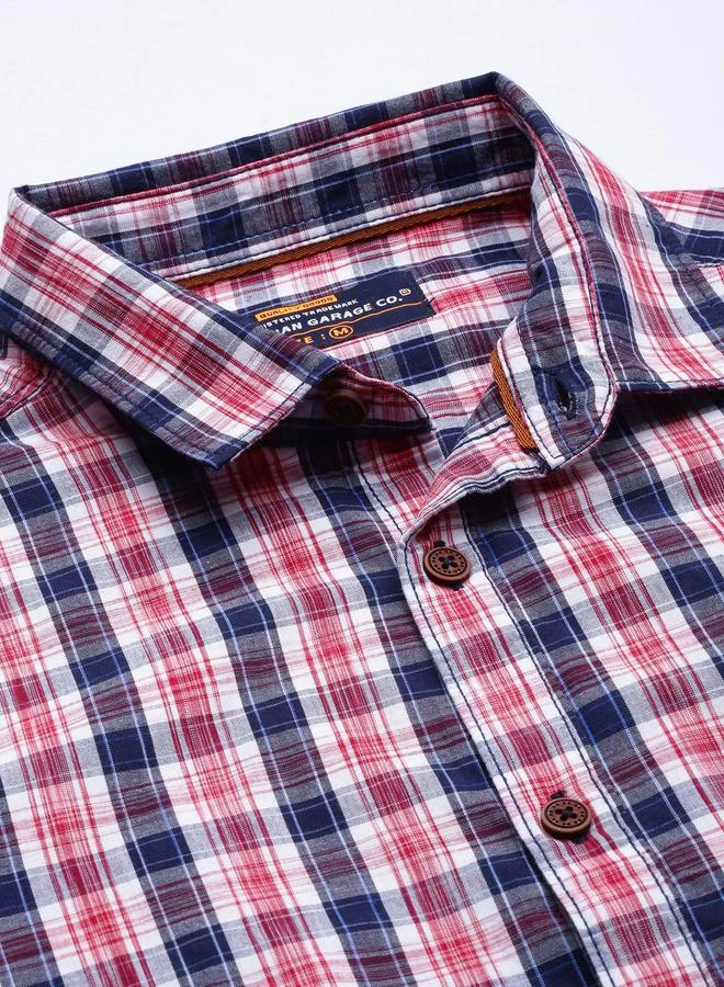The Indian Garage Co Men Red Checkered Casual Shirt