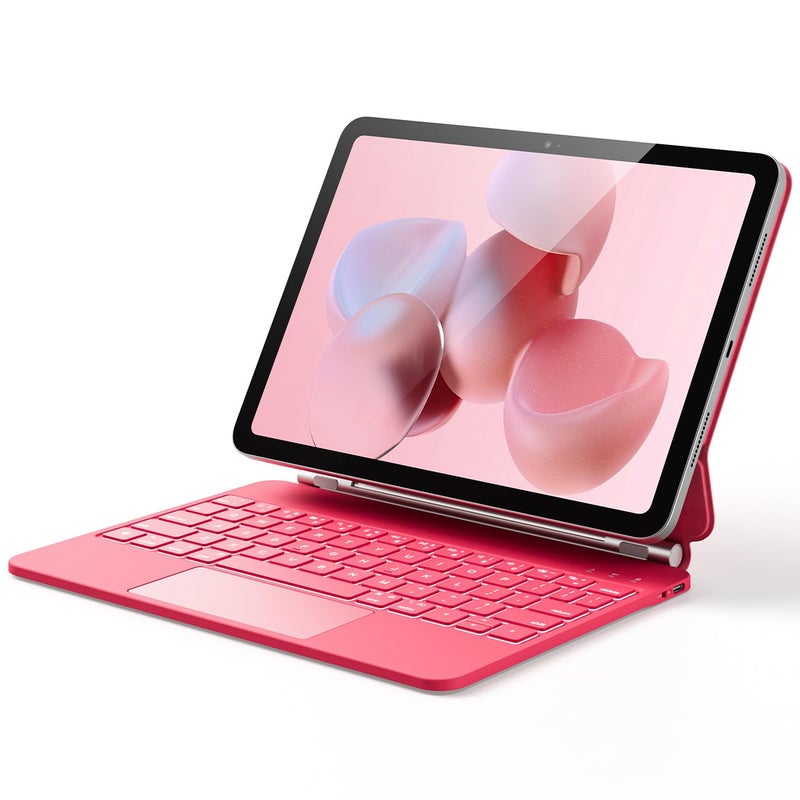 جراب GreenLaw لجهاز iPad الجيل 11 A162025 10 2022 مع لوحة مفاتيح MagicStyle وحامل لوحة مفاتيح بإضاءة خلفية ملونة 7 مقاوم للبقع
