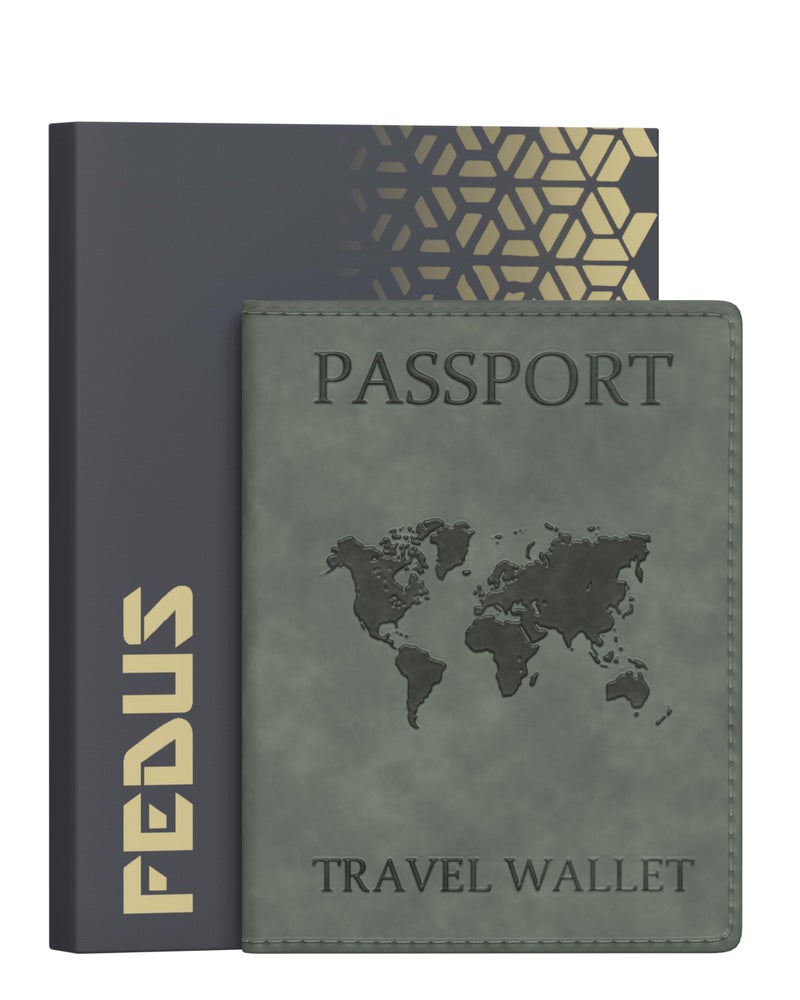 FEDUS Faux Leather Premium Passport Holder For Men And Women Passport Cover Case Wallet With Credit/Debit Card, Id Card, Rfid Protected Travel Document Accessories Organiser. - Image 1