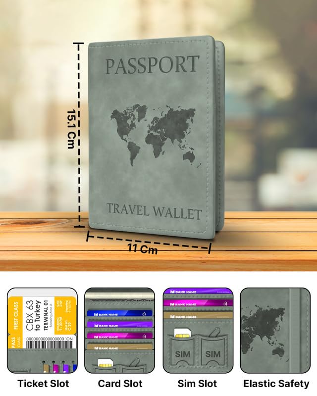 FEDUS Faux Leather Premium Passport Holder For Men And Women Passport Cover Case Wallet With Credit/Debit Card, Id Card, Rfid Protected Travel Document Accessories Organiser. - Image 4