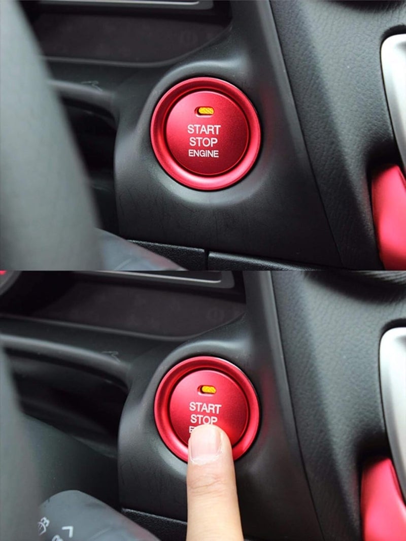 Duoles MAXDOOL 2pc Set Red Aluminum Keyless Engine Push Start Button & Decoration Ring for Mazda - Image 4