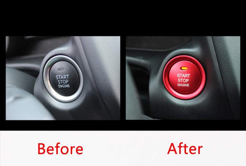 Duoles MAXDOOL 2pc Set Red Aluminum Keyless Engine Push Start Button & Decoration Ring for Mazda - Image 3