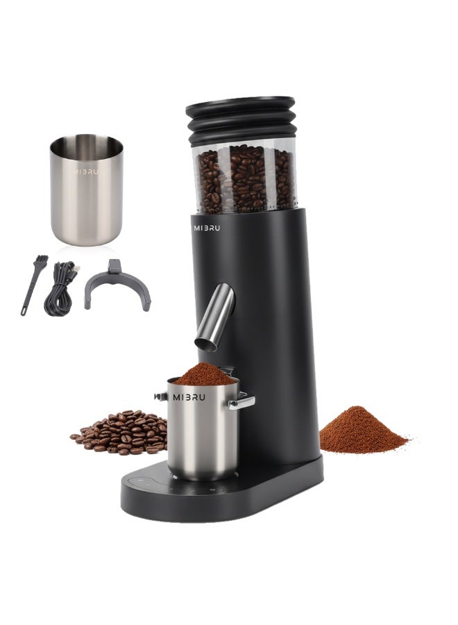 MIBRU Portable Electric Coffee Grinder Rechargeable 7000mAh 41mm Burr Adjustable 60 Settings Espresso Grinder for Home Travel V60 French Press Drip Cold Brew with Stainless Steel Cup - Image 1