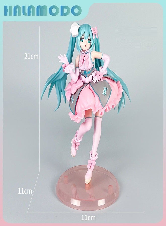 HALAMODO Hatsune Miku Pink Candy A Sweet Handmade Model of Anime Girl for Desk Decoration and Girls' Gifts - Image 1