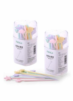 KASTWAVE Plastic Toothpicks Set,  40 PCS Food Fruit Fork, Cute Animals Fork, Mini Cake Fork, Animals Plastic Toothpick, Animal Toothpicks, for Sandwich, Appetizer, Picks Party Supplies  - Image 3