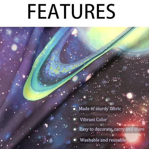 Algasan Outer Space Backdrop Galaxy Planet Party Backdrops Starry Theme Banner for Kids Boys Girls Birthday Party Photography Background Photo Studio Props Cake Table Decor 82.7x59.1'' - Image 5