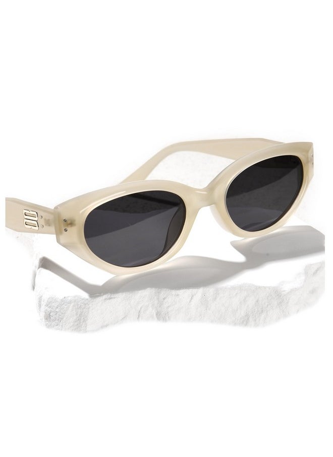 Oval Cat Eye Sunglasses Vintage 90S Style Frame Polarized Lens Uv Protection (Ivory) - pzsku/Z9676E4B52188CC102E1DZ/45/_/1718602677/816cf165-e453-4a4d-bb02-cfd6461bfd32