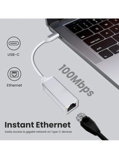 SYOSI USB C to Ethernet Adapter Type-C to RJ45 Gigabit Ethernet LAN Network Adapter Compatible with MacBook Pro 2019/2018/2017 MacBook Air and More  - Image 2