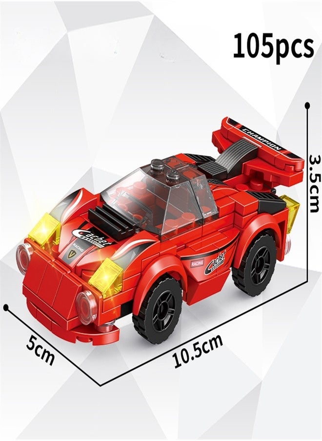 Sports Car Building Blocks Set 105 Piece Model Kit for Children and Adults 