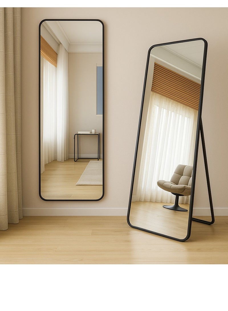 الأزرق جي دبليو 155x45cm مرآة كاملة الطول واقفة قوسية كبيرة واقفة ملابس مرآة معلقة تميل ضد مرآة الأرضية مرآة جدارية مع الوقوف لغرفة النوم غرفة الخزانة غرفة المعيشة - Image 1