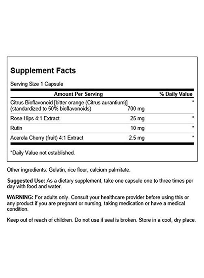 Full Spectrum Citrus Bioflavonoid Complex - Aids Vitamin C Absorption and Promotes Immune Health - Standardized to 50% Bitter Orange Bioflavonoids - (250 Capsules) 1 Pack