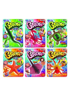 Ja-Ru JA-RU Magic Grow Ocean Themed Water Animals (6 Packs Assorted) Beach Life Theme Toys | Bulk Expanding Bath and Pool Toys for Kids. Sea Creatures Party Toys and Goodie Bags. 302-6A  - Image 1