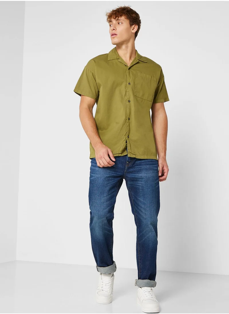 سفنتي فايف Short Sleeve Twill Shirt