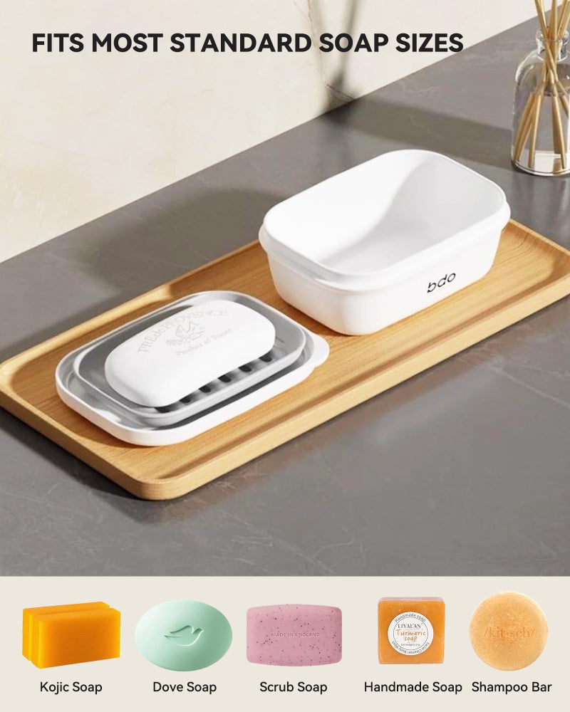 PEISAINOX Travel Soap Case with Lid,Leakproof Soap Holder with Drainage Layer, Travel Essentials Soap Containers, Portable Soap Bar Dish for Camping, Gym, Bathroom,Kitchen,Dormitory,Hotel(Green) - Image 4