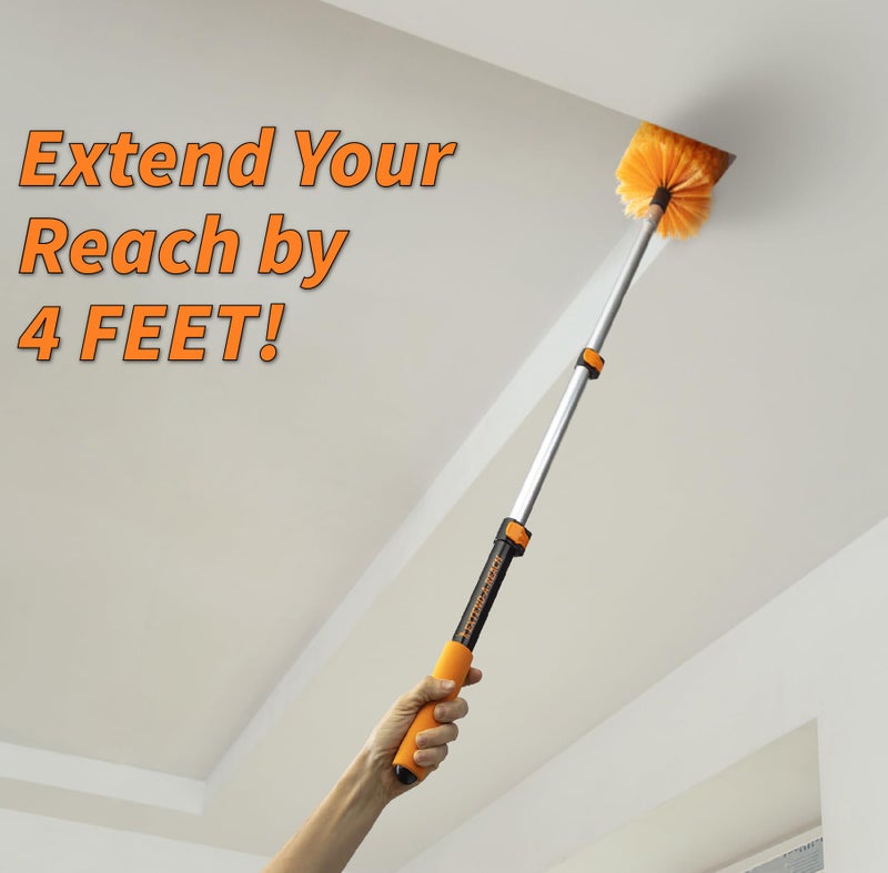 EXTEND-A-REACH 1.5-3 ft Long Paint Roller Extension Pole // Multi-Purpose Telescopic Extension Pole with Universal Twist-on Metal Tip // Lightweight & Sturdy Extendable Pole for Painting Dusting and Window Cleaning - Image 5