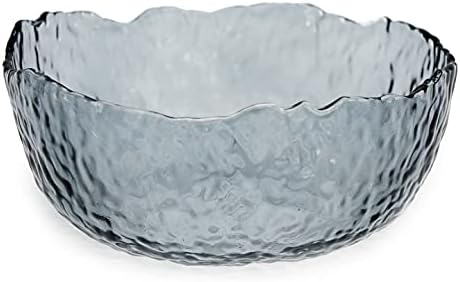 T TOSSOW TOSSOW Glass Salad Bowl Irregular Shape Serving Bowls 25 oz Pyrex Mixing Bowls for Kitchen Prep Fruit Snack Dessert and Candy Dishes or Nut BowlsGrey - Image 1