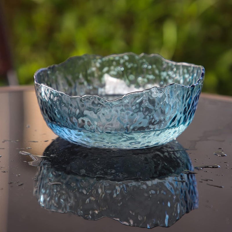 T TOSSOW TOSSOW Glass Salad Bowl Irregular Shape Serving Bowls 25 oz Pyrex Mixing Bowls for Kitchen Prep Fruit Snack Dessert and Candy Dishes or Nut BowlsGrey - Image 3