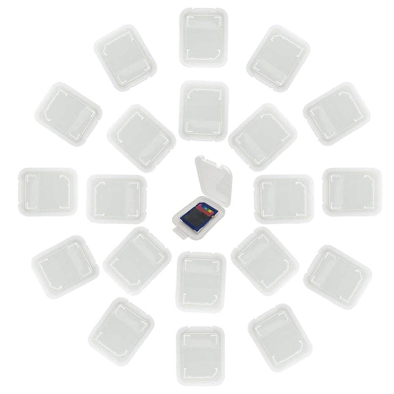 SteelFever Plastic Memory Card Storage Case Compatible with SD MMC/SDHC PRO Duo White (20 PCS) - Image 1