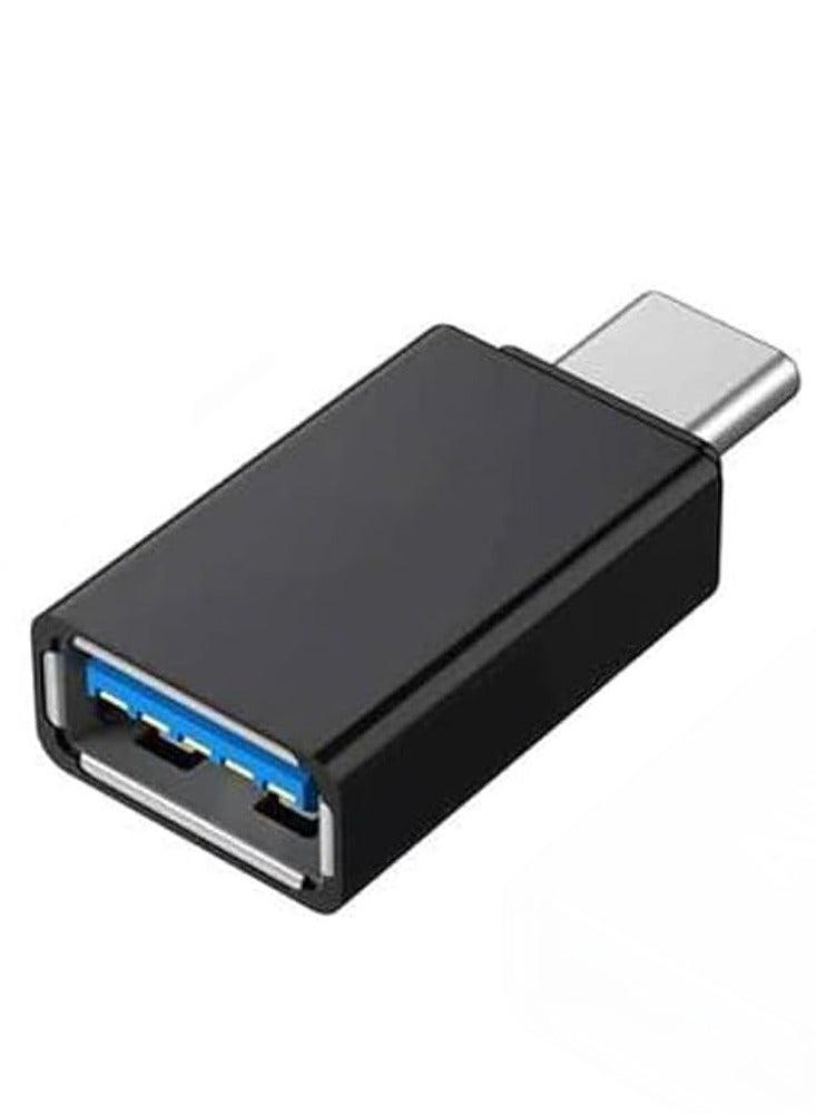 محول OTG USB C ذكر إلى USB 3.0 أنثى، شحن سريع ونقل البيانات لجهاز iPhone 15 Pro Max Plus، iPad، MacBook Pro/Air، Samsung Galaxy S23 S22، أجهزة أخرى من النوع C أو Thunderbolt، صغير وخفيف الوزن، سهل الحمل، أسود  - Image 1