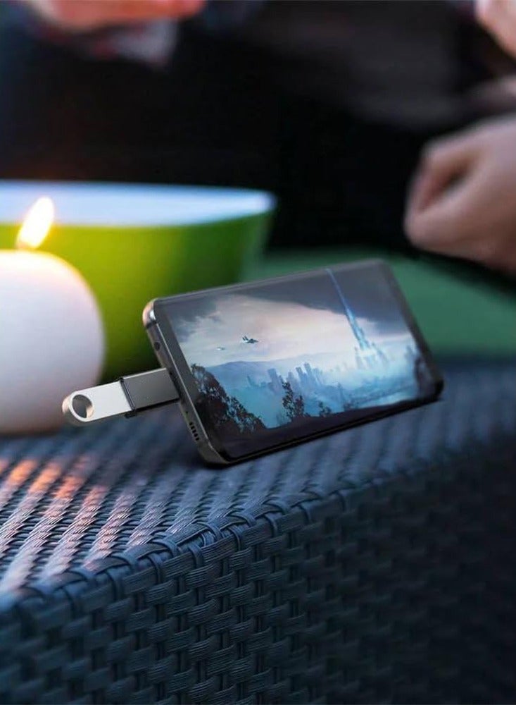 محول OTG USB C ذكر إلى USB 3.0 أنثى، شحن سريع ونقل البيانات لجهاز iPhone 15 Pro Max Plus، iPad، MacBook Pro/Air، Samsung Galaxy S23 S22، أجهزة أخرى من النوع C أو Thunderbolt، صغير وخفيف الوزن، سهل الحمل، أسود  - Image 5