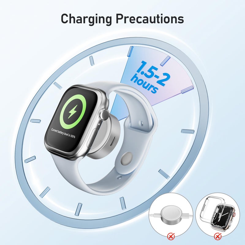 Elebase Apple Watch 11 Charger,5W USB C Magnetic Charging Adapter for iWatch USBC & iPhone Power Port,Portable Type C Wireless Watch Charger Dock for iWatch Series 10 9 8 7 6 Ultra SE 3 2,42/46/44mm - Image 5
