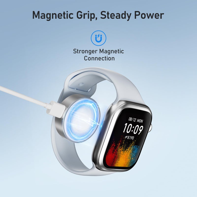 Elebase Apple Watch 11 Charger,5W USB C Magnetic Charging Adapter for iWatch USBC & iPhone Power Port,Portable Type C Wireless Watch Charger Dock for iWatch Series 10 9 8 7 6 Ultra SE 3 2,42/46/44mm - Image 4