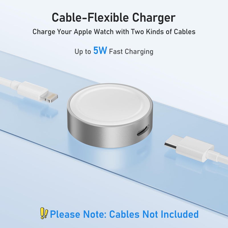 Elebase Apple Watch 11 Charger,5W USB C Magnetic Charging Adapter for iWatch USBC & iPhone Power Port,Portable Type C Wireless Watch Charger Dock for iWatch Series 10 9 8 7 6 Ultra SE 3 2,42/46/44mm - Image 2
