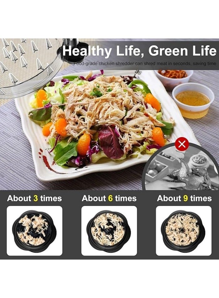 Chicken Shredder Large Chicken Breast Shredder Tool Twist with Brush&Fork, Visible Meat Shredder Machine, Strong Anti-Slip Strip, Ergonomic Handle, Suitable for Pork Beef Chicken - Image 2