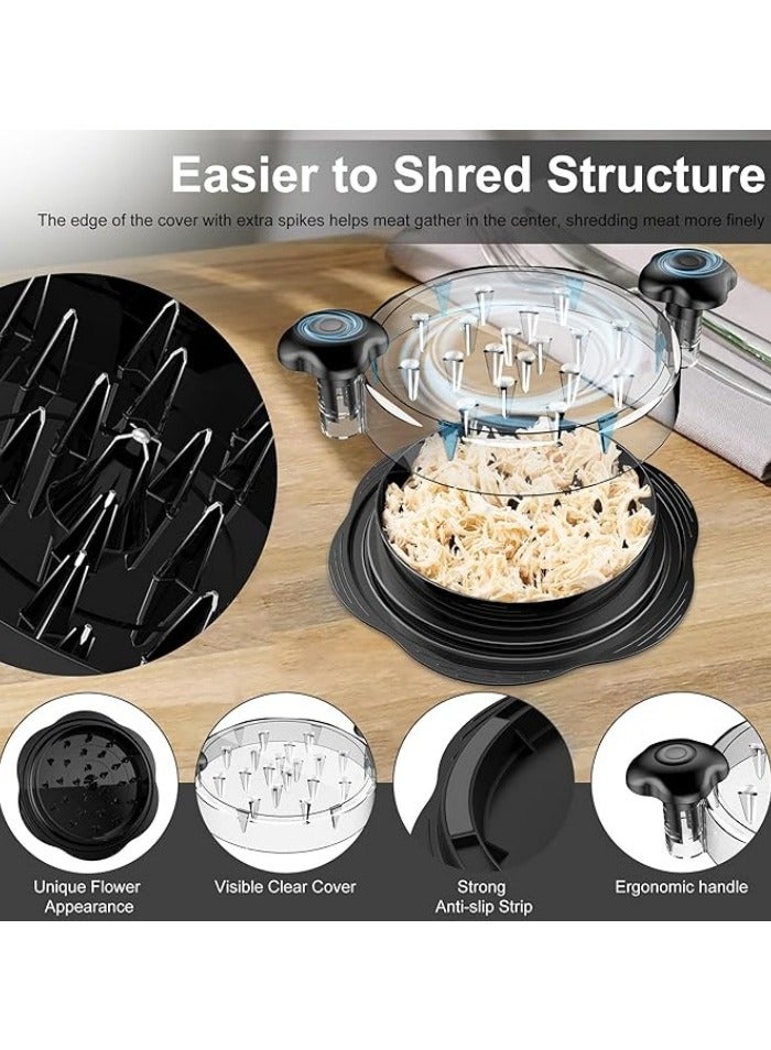 Chicken Shredder Large Chicken Breast Shredder Tool Twist with Brush&Fork, Visible Meat Shredder Machine, Strong Anti-Slip Strip, Ergonomic Handle, Suitable for Pork Beef Chicken - Image 3