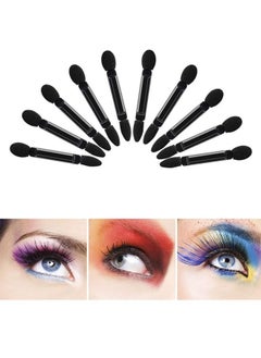 ATOMUS 10-Piece Eyeshadow Applicators Dual Sides Eye Sponge Applicators, Disposable Eyeshadow Makeup Brush for Girls Lady Women (Black)  - Image 2